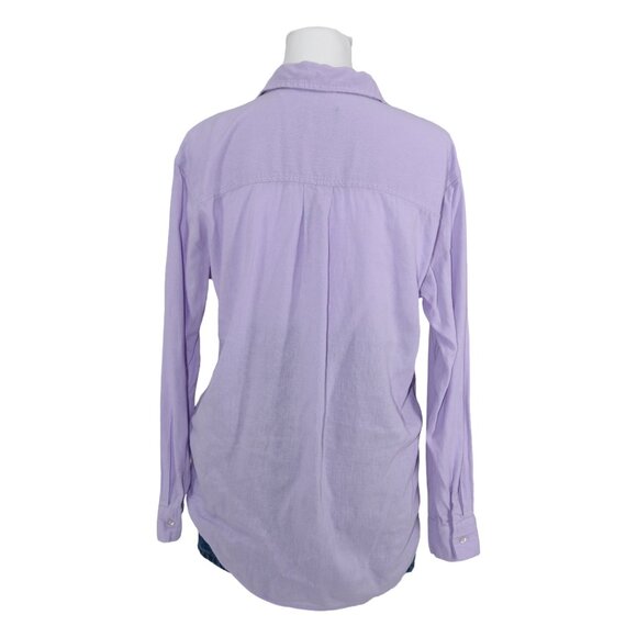 GAP Lilac Lavender Purple Linen Blend Button Shirt S Minimal Softcore Breathable - Picture 4 of 9